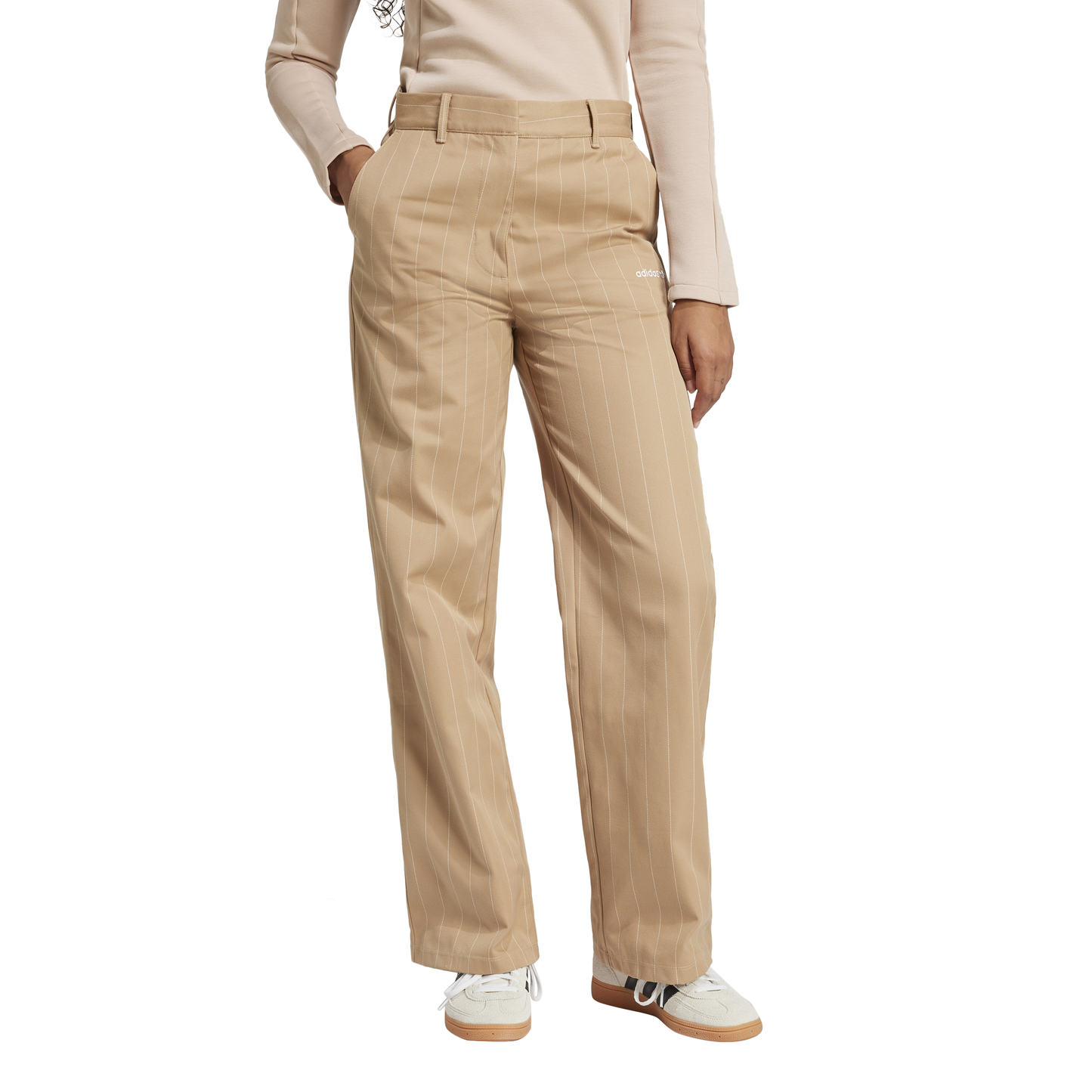 Adidas Pinstripe Pants Warm Sandstone W JJ3484