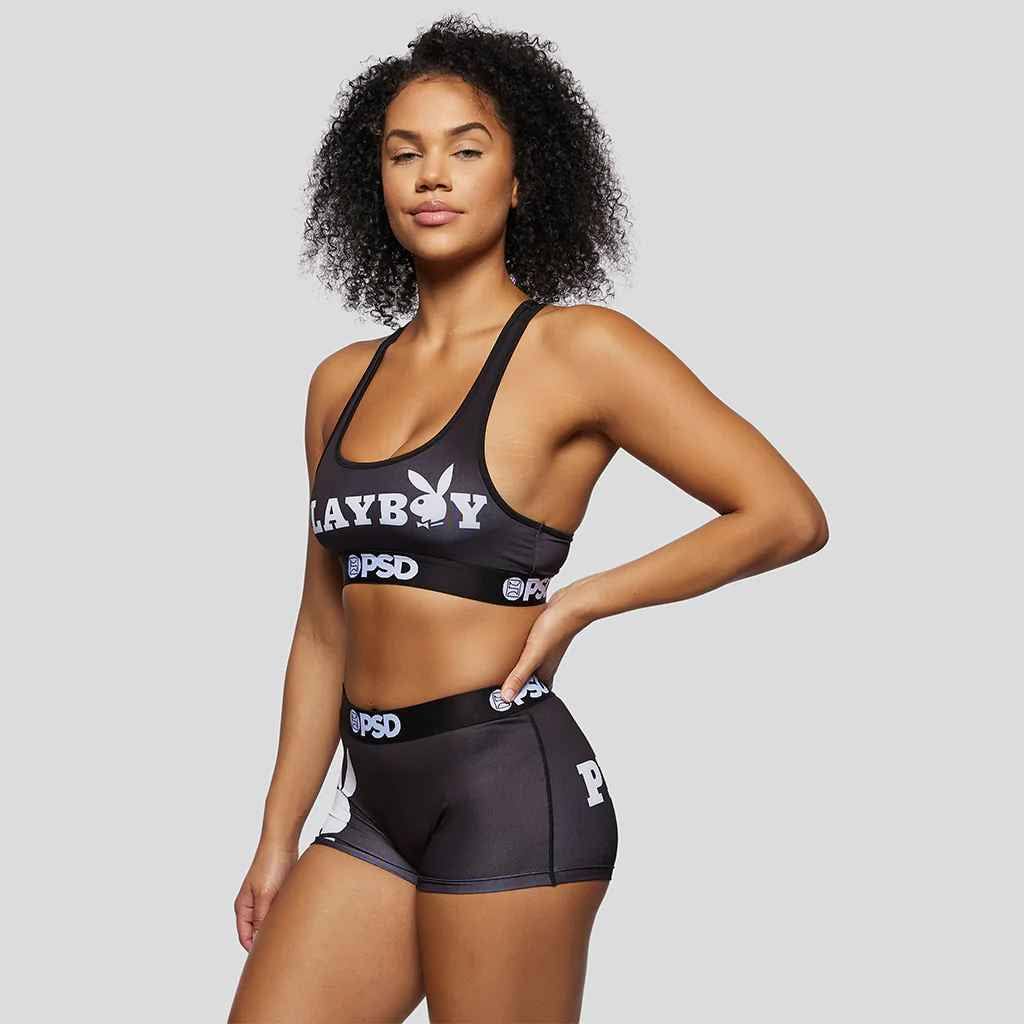PSD Playboy Logo Sports Bra Black W