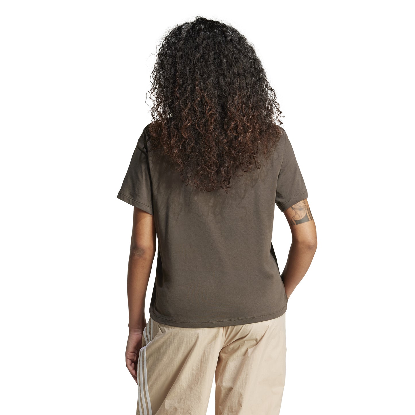 Adidas Trefoil Boxy Tee Brown W IY4689