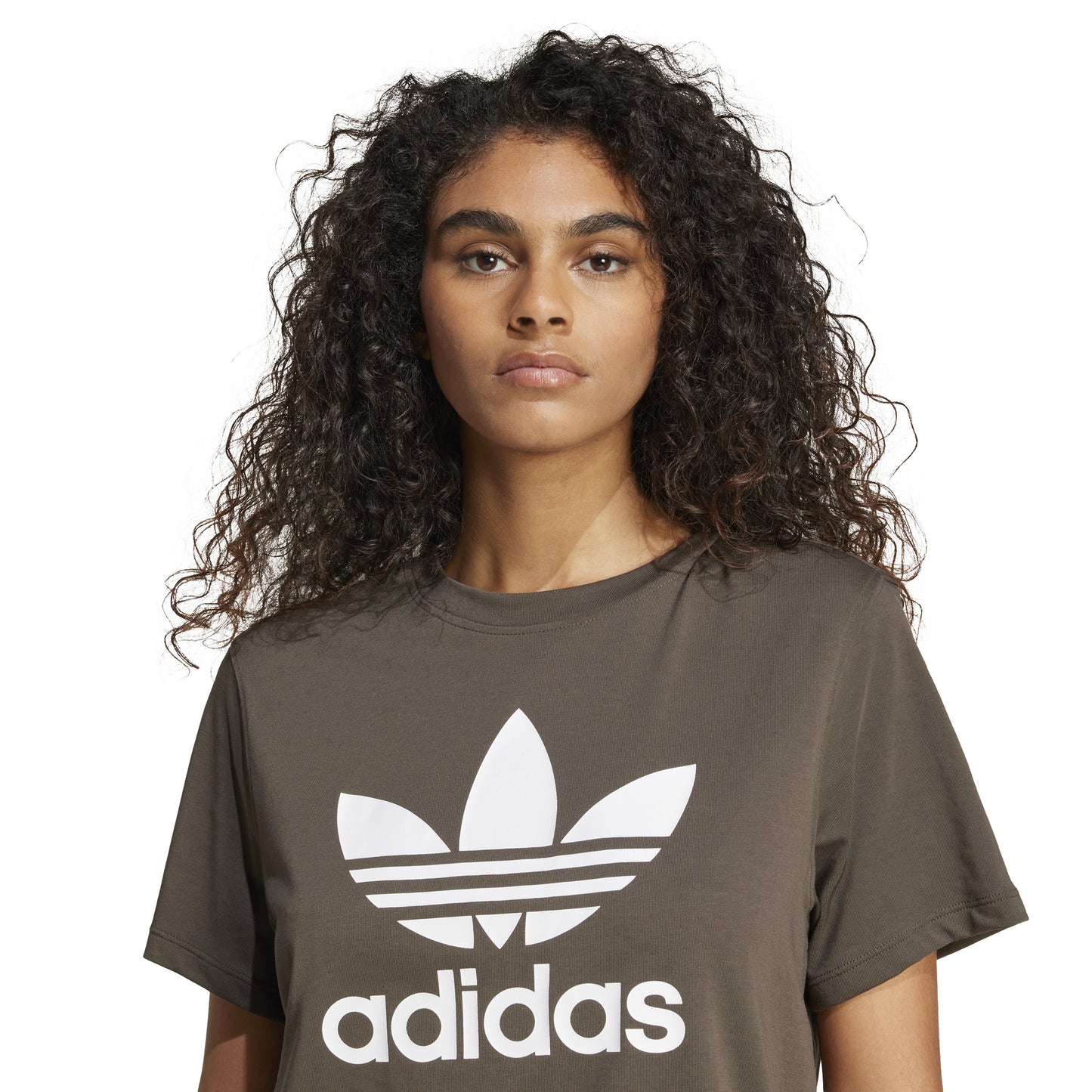 Adidas Trefoil Boxy Tee Brown W IY4689