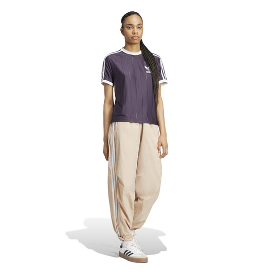 Adidas 3 Stripe Pinstripe Tee Aurora Black W IZ3201