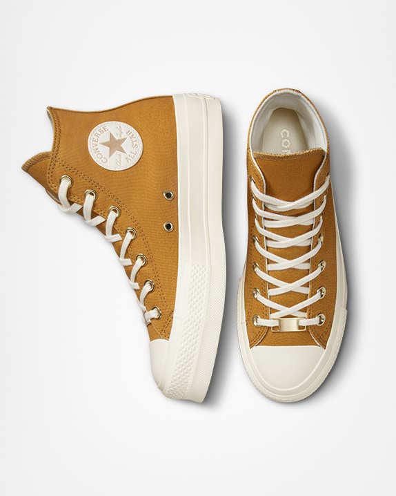 Converse clearance elevated gold