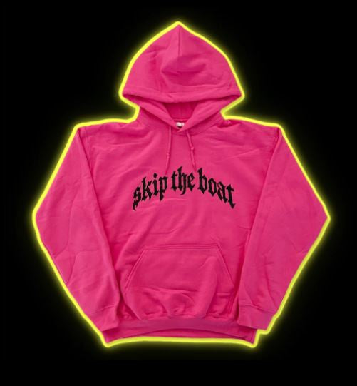 SKIP THE BOAT Logo Hoodie Pink