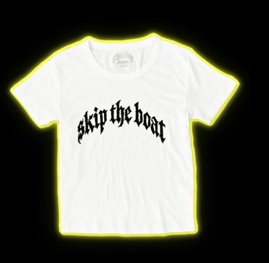 SKIP THE BOAT Baby Tee White
