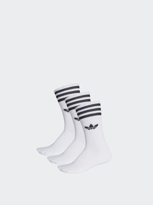 Adidas Solid Crew Sock Kids White/Black S21489