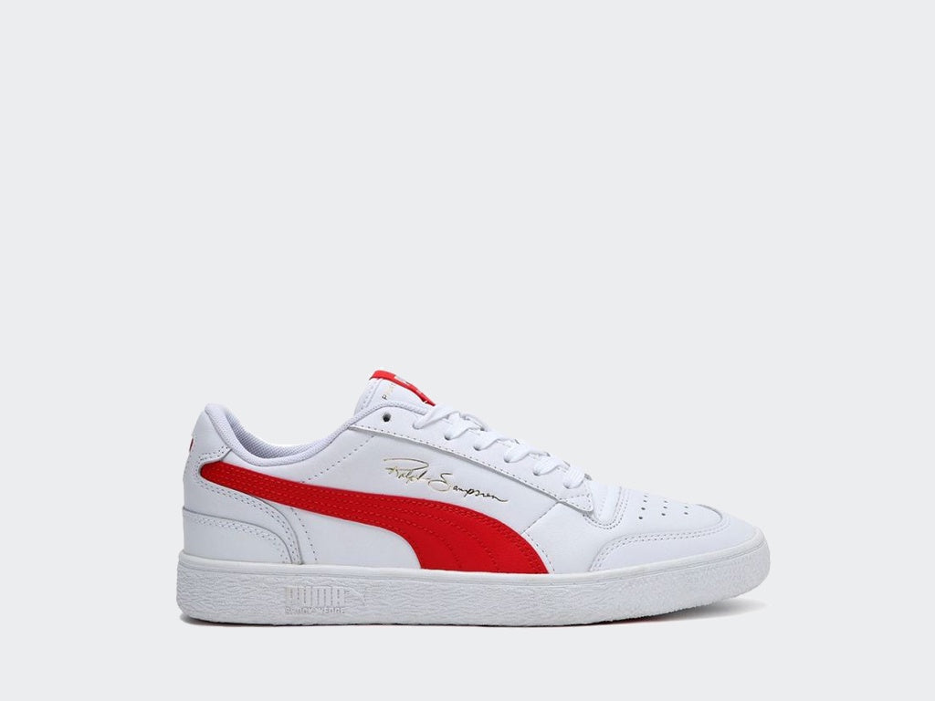 Puma Ralph Sampson Lo White/High Risk Red 37084615 CLEARANCE